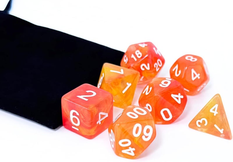vvpesca Orange DND Dice Set of 7 – Polyhedral Dice Set for TTRPGs,Dungeons and Dragons,Role Playing Games and Other Table Games– D20 System Dice (Bright Orange) - Image 3